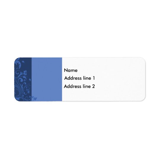 Template - Blue Floral Label Return Address Label