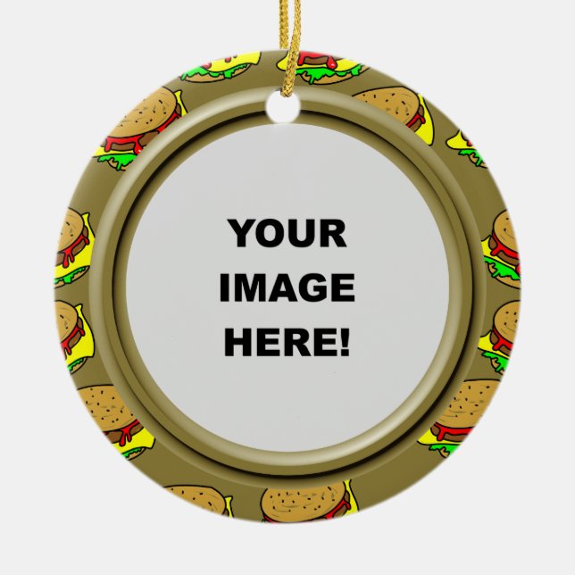 Template, Burger Border Ceramic Tree Decoration (Front)