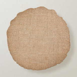Template - Burlap Background Round Cushion