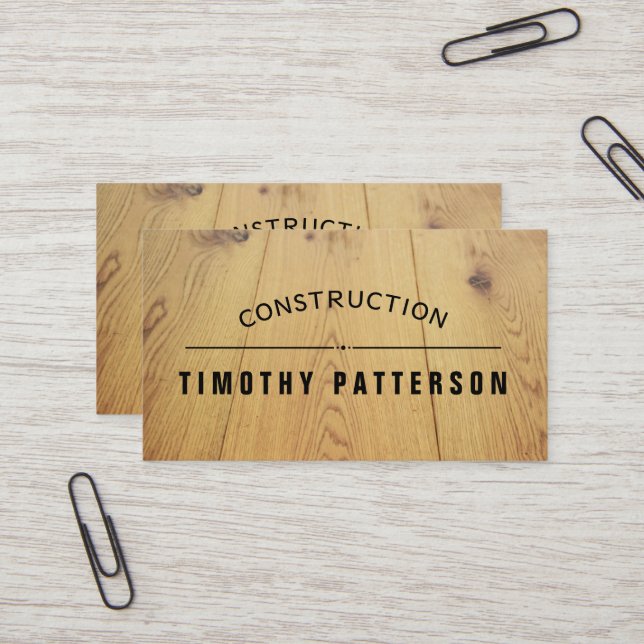 Template Business Card Customise wood plank (Front/Back In Situ)