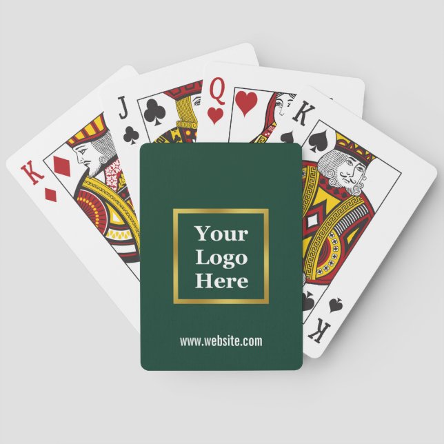 Template Business Website Your Logo Here Dark Gree Playing Cards (Back)