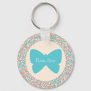 Template Butterfly Dots Keychain - 369 Antique