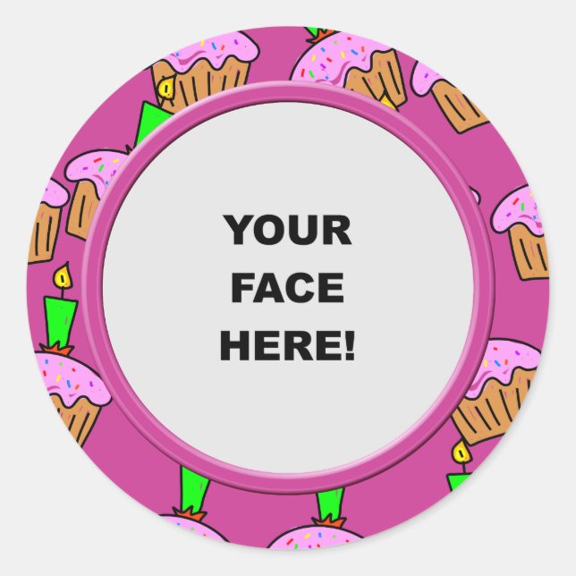 Template, Cake Border Classic Round Sticker (Front)