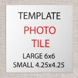 Template Ceramic Photo Tile / Custom sizes<br><div class="desc">Ceramic Tile: Create Your Own Small ceramic photo tile 4.25x2.25 or Large 6.x6 tile with text and images. Easy further adjustments by adding more text,  background colours or more images.</div>