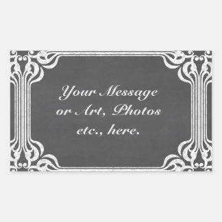 Template - Chalkboard Background w/ Border Rectangular Sticker