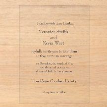 Template Clear Acrylic Wedding Invitation