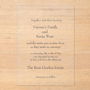 Template Clear Acrylic Wedding Invitation