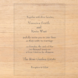 Template Clear Acrylic Wedding Invitation
