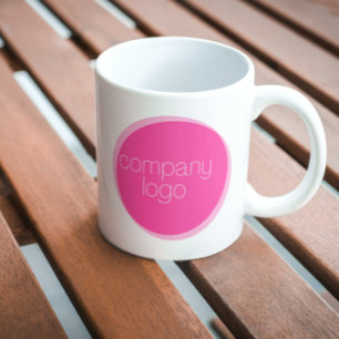 TEMPLATE COMPANY LOGO BRANDED PRETTY PINK  COFFEE MUG