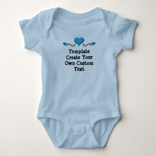 Template Create your own custom with Blue Hearts Baby Bodysuit