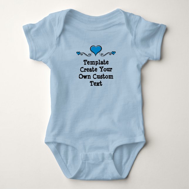 Template Create your own custom with Blue Hearts Baby Bodysuit (Front)