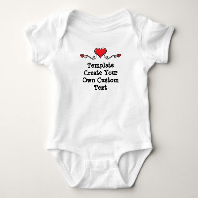Template Create your own custom with Hearts Baby Bodysuit (Front)