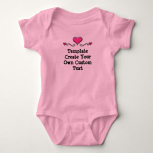 Template Create your own custom with Pink Hearts Baby Bodysuit