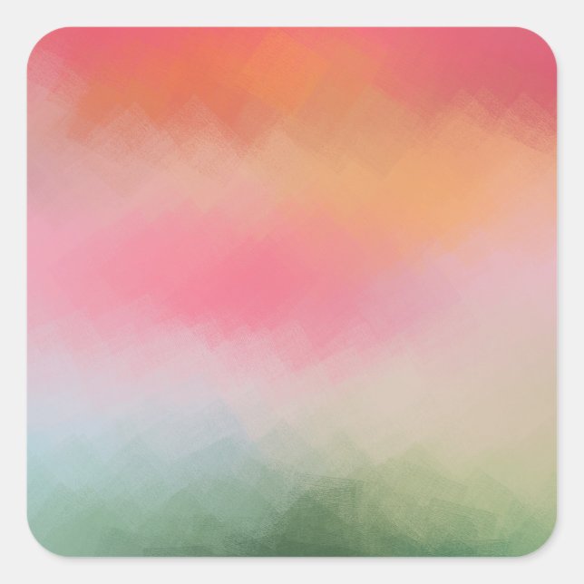 Template Custom Modern Colourful Abstract Art Blan Square Sticker (Front)