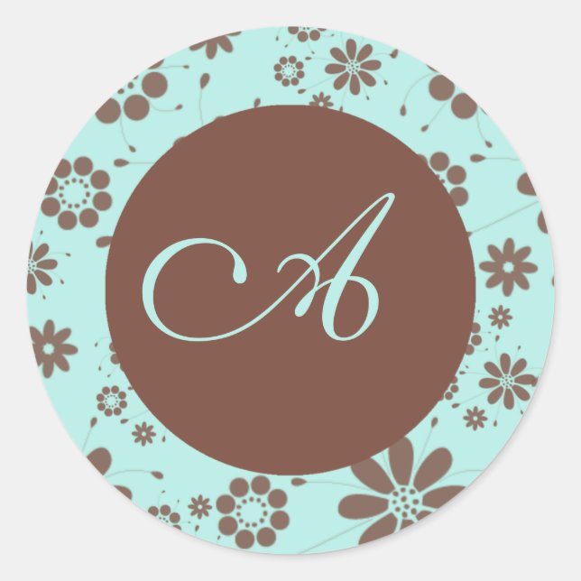 Template Custom Monogram Envelope Seal Sticker (Front)