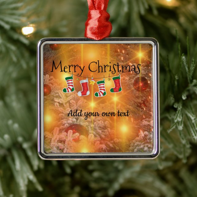 Template - Customise  Golden Christmas Metal Tree Decoration (Tree)