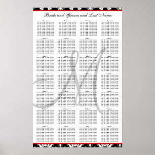 Template Damask Wedding Seating Plan Poster