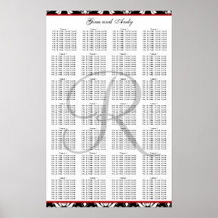 Template Damask Wedding Seating Plan Poster
