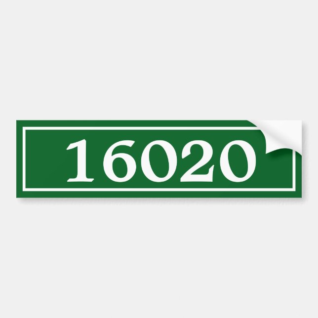Template | Dark Green White House Number Mail Box Bumper Sticker (Front)