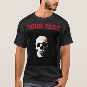 Template Distressed Text Black & Red Mens Modern T-Shirt