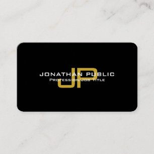 Template Elegant Black Gold Monogram Modern Business Card