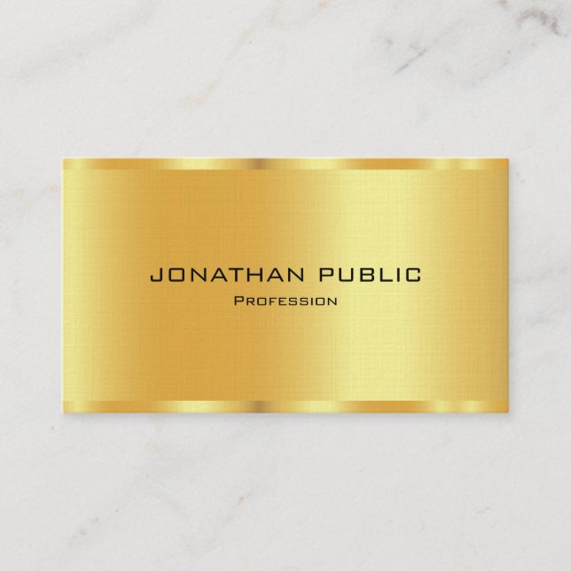 Template Elegant Black & Gold Premium Linen Luxury Business Card (Front)