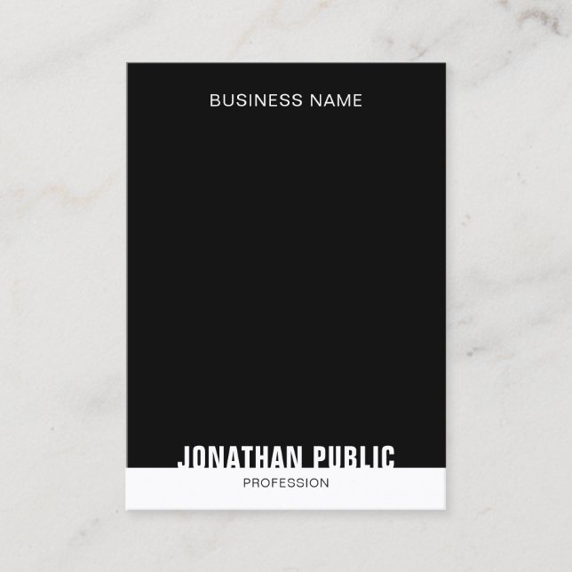 Template Elegant Modern Black And White Trendy Business Card (Front)