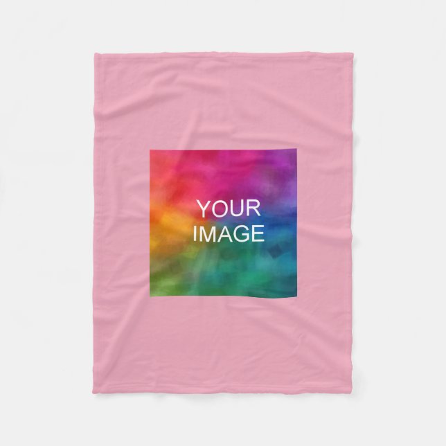Template Elegant Pink Add Image Photo Logo Here Fleece Blanket (Front)