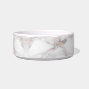 Template Elegant Rose Gold White Marble Trendy Bowl
