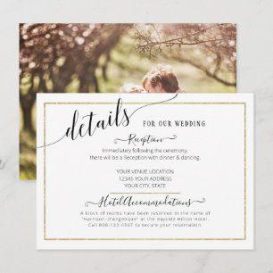 TEMPLATE Elegant Script Gold Wedding Details