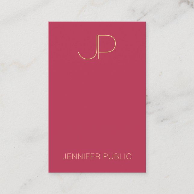 Template Elegant Simple Monogram Vertical Modern Business Card (Front)
