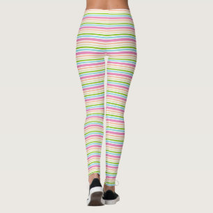 Template Elegant Trendy Pink Blue Yellow Green Leggings