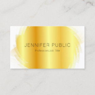 Template Faux Gold White Modern Elegant Simple Business Card