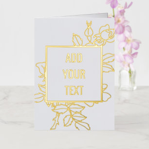 Template Floral Design Folded Foil Card