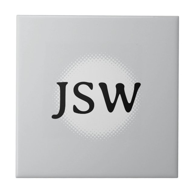 Template For Initials With Round Halftone Tile (Front)