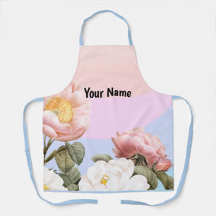 Template for pretty pastel roses, customisable apron