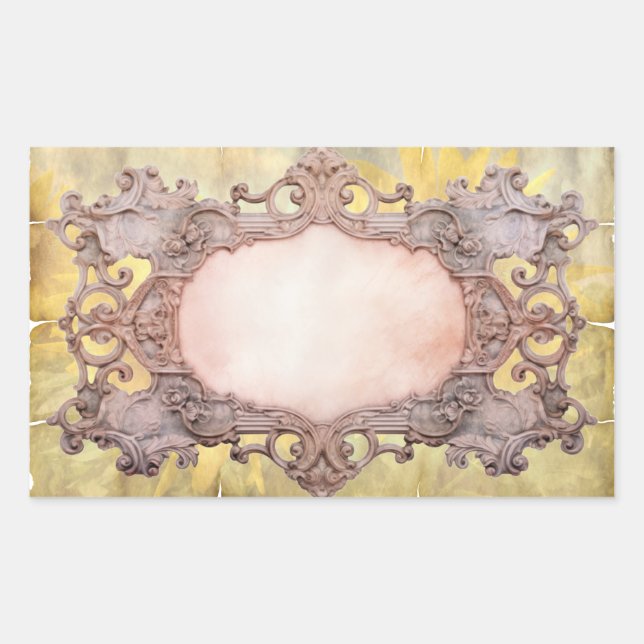 Template Frame Victorian Style BookPlate Rectangular Sticker (Front)