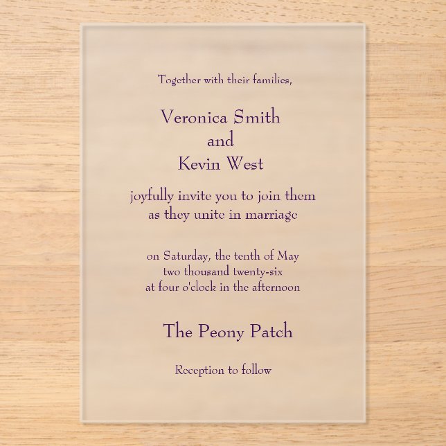 Template Frosted Acrylic Invitation (Front)