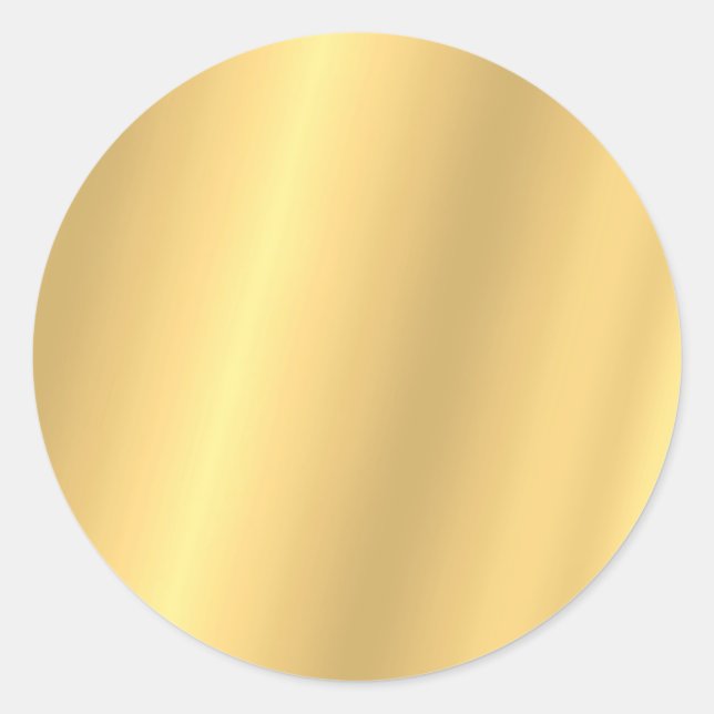 Template Glamour Elegant Blank Faux Gold Classic Round Sticker (Front)