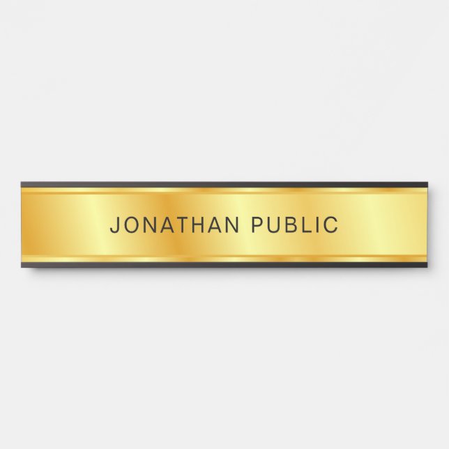 Template Gold Look Elegant Modern Trendy Door Sign (Front)