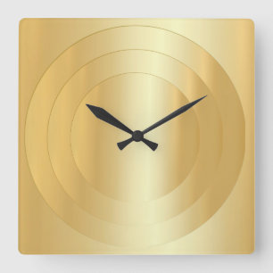 Template Gold Look Glamorous Elegant Trendy Square Wall Clock