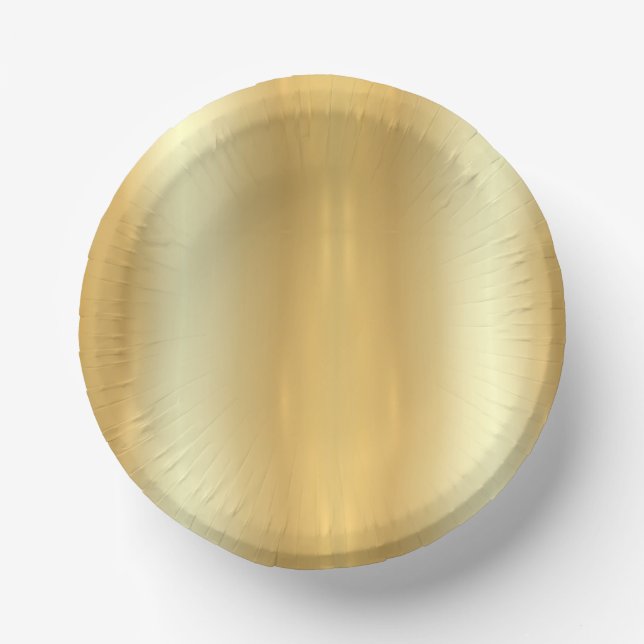 Template Gold Look Trendy Elegant Glamourous Paper Plate (Front)