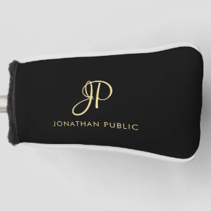 Template Gold Monogram Create Your Own Best Golf Head Cover