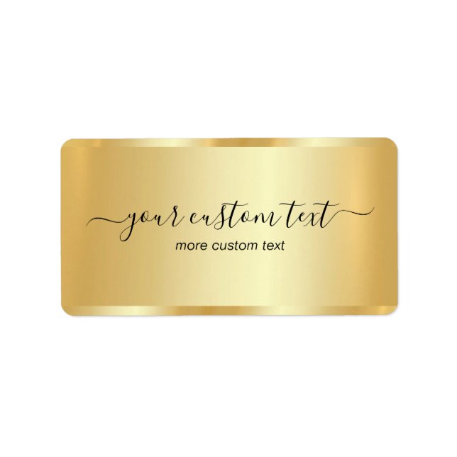 Template Gold Your Custom Text Hand Script Address Label (Front)
