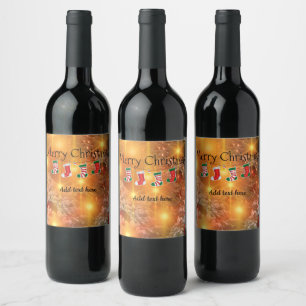 TEMPLATE - Golden Christmas Wine Label