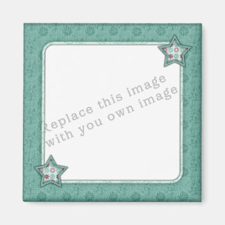 Template - Green Star Frame Design Magnet