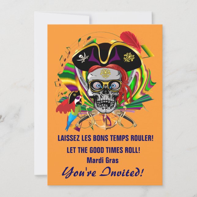 Template Invitations Mardi Gras (Front)