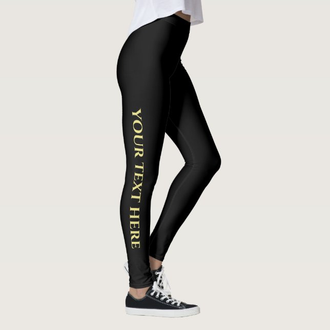Template Leggings Add Text Logo Here Elegant Black (Right)
