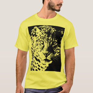 Template Leopard Head Face Pop Art Elegant Mens T-Shirt
