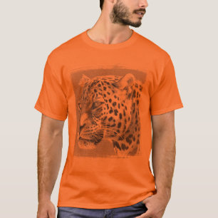 Template Leopard Head Mens Elegant Athletic Orange T-Shirt